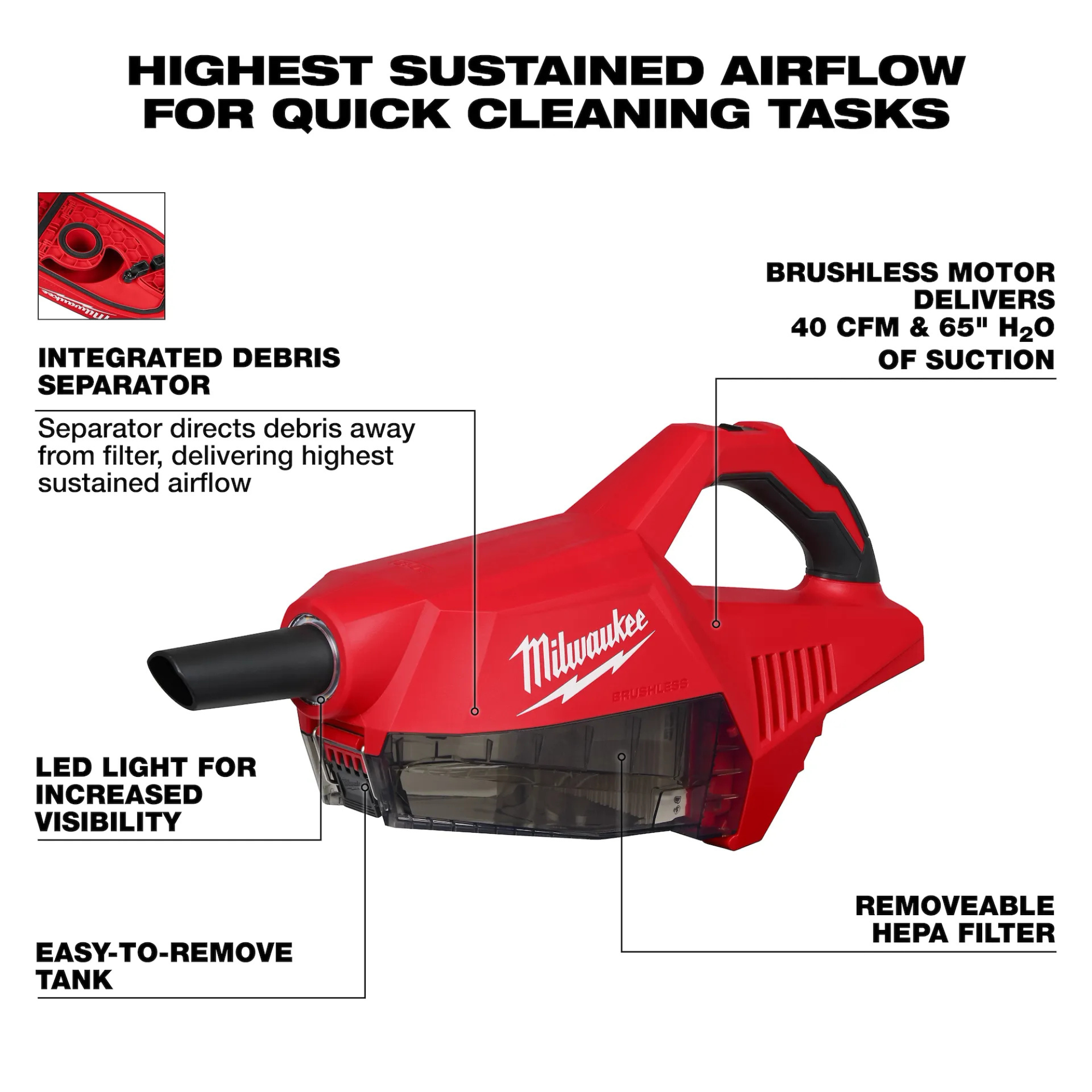 Milwaukee M18 Brushless Handheld Vacuum from GME Supply